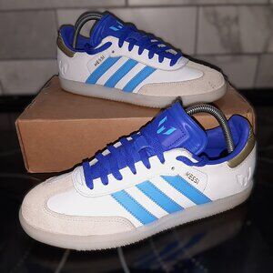 Adidas Samba Mens Size 7.5 OG MESSI White Blue Gold Sneakers ID3550 (#1677)
